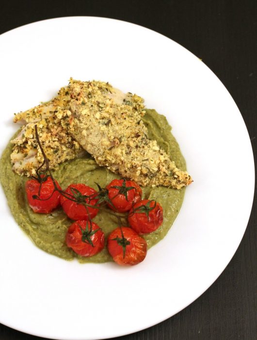 cernia-impanata-su-crema-di-piselli-alla-menta