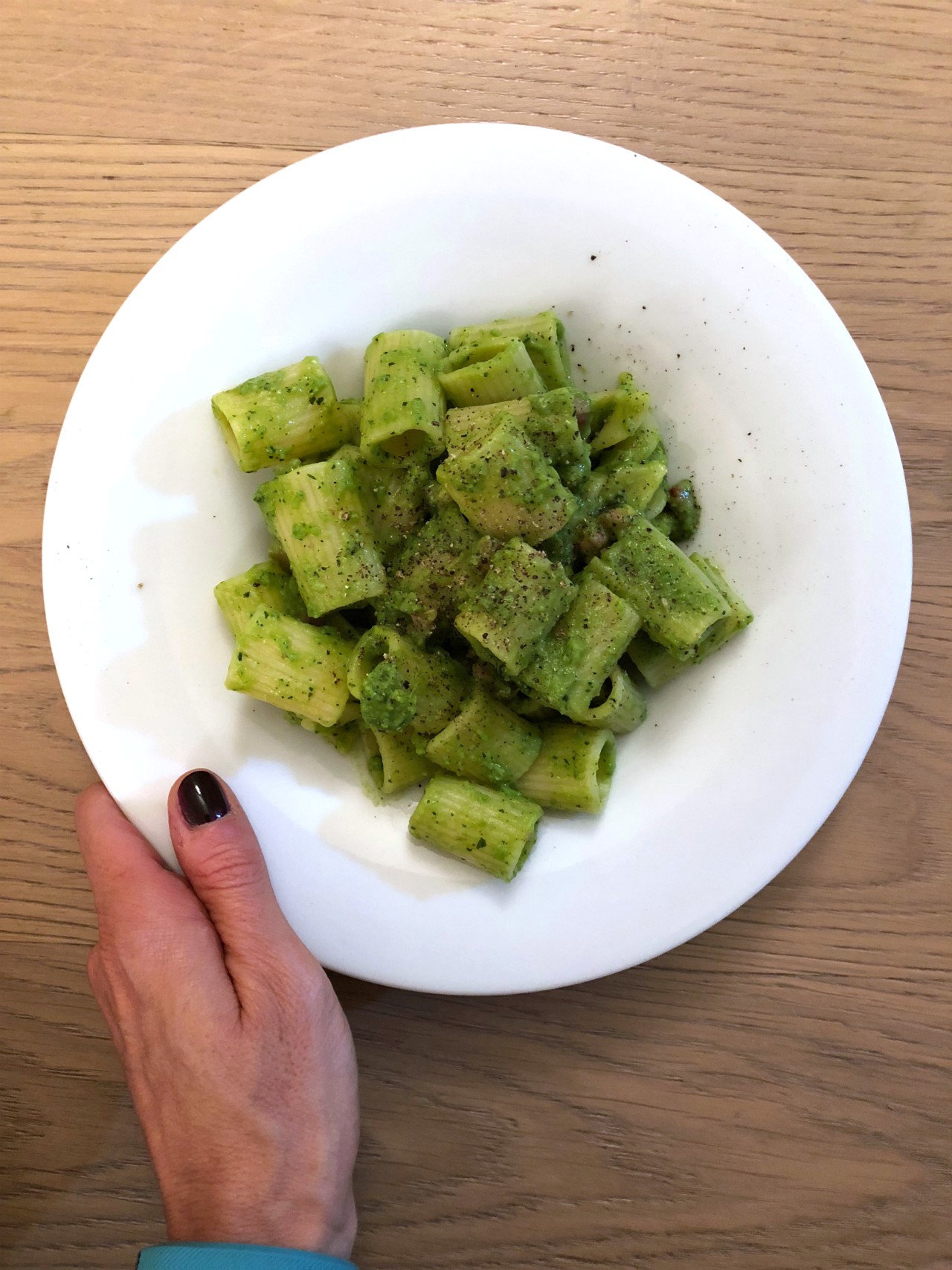 Mezze maniche con pancetta e crema di piselli e menta | Un Pinguino in ...